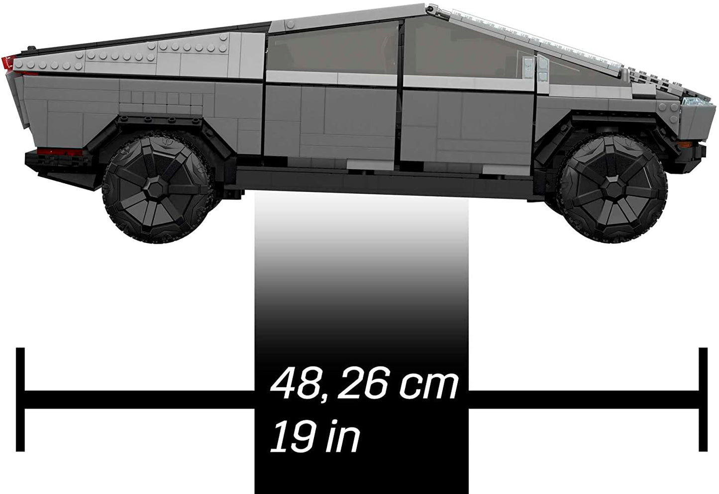 MEGA Construx Tesla Cybertruck mit 4 Türen, Schiebedach zum öffnen und höhenverstellbarer Federung