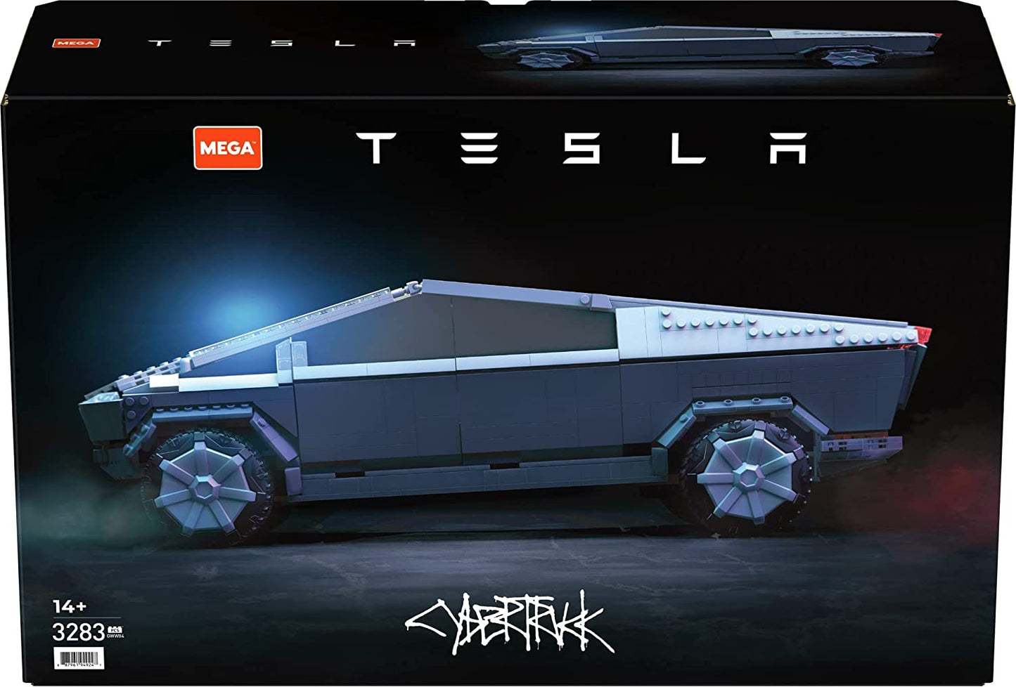 MEGA Construx Tesla Cybertruck mit 4 Türen, Schiebedach zum öffnen und höhenverstellbarer Federung