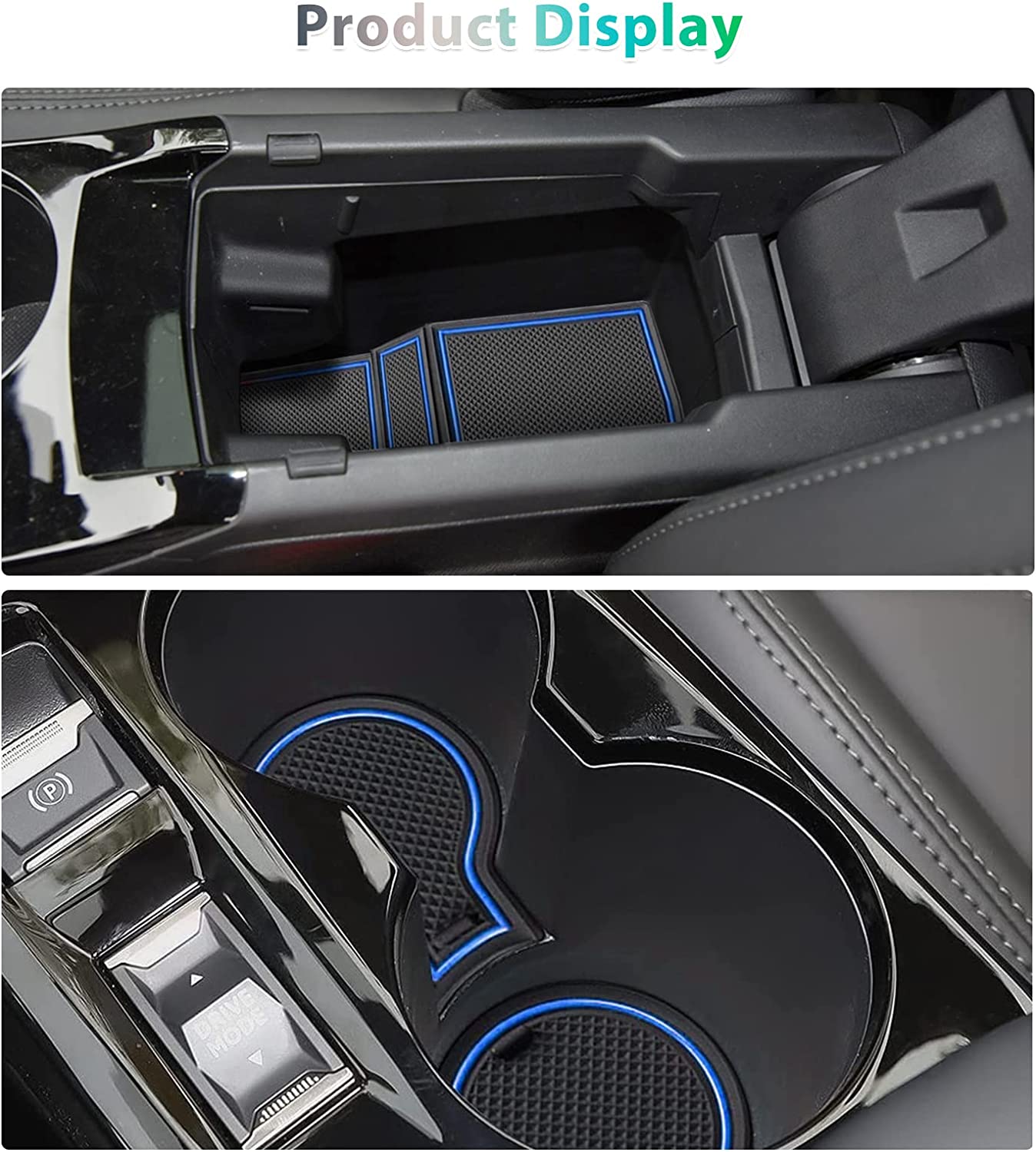 Antirutschmatten für Mittelkonsole, Getränkehalter usw. Komplettset 6-teilig - Peugeot e-208 (BJ 2019-heute)