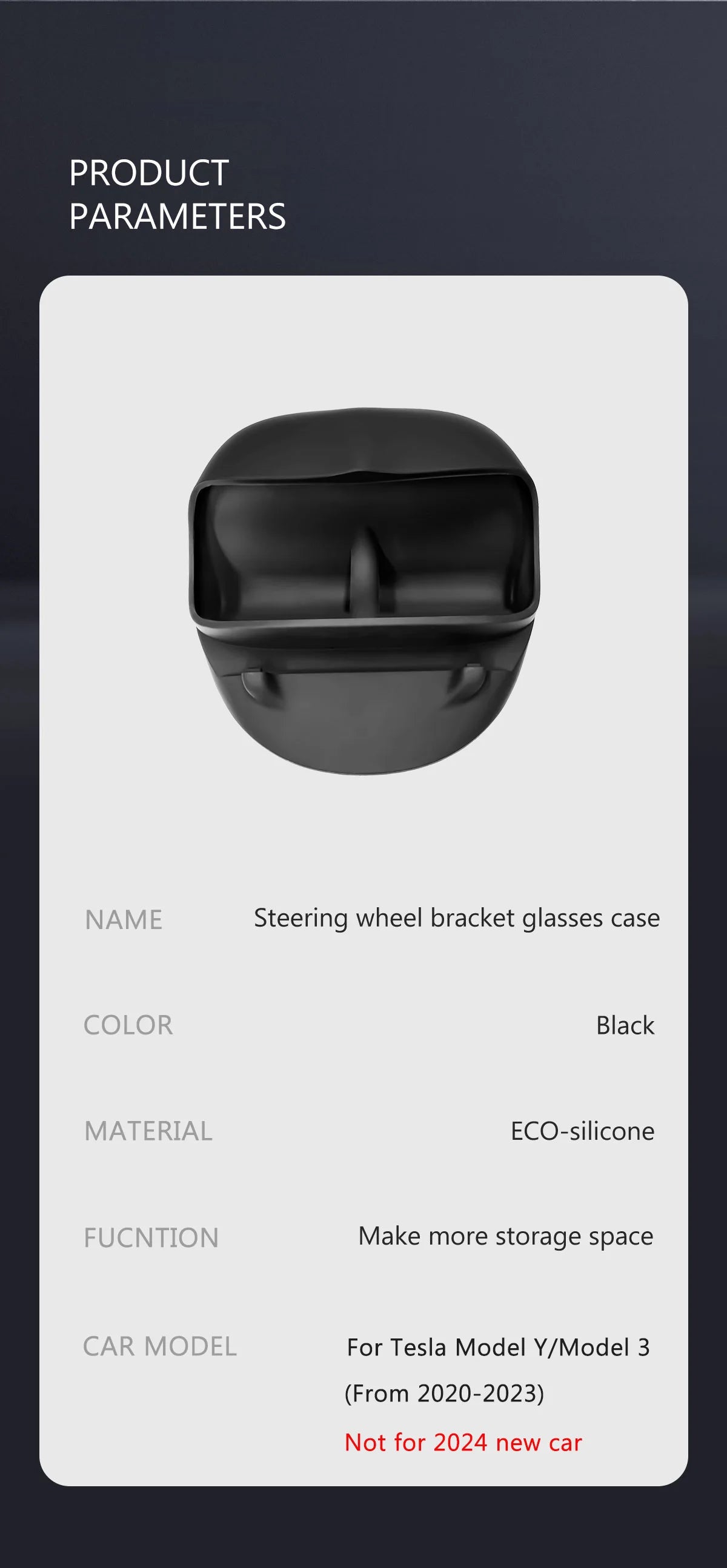 Lenkrad Halterung/Box für Handy, Brille etc. - Tesla Model 3 (BJ 2020-2023), Tesla Model Y (BJ 2020-heute)